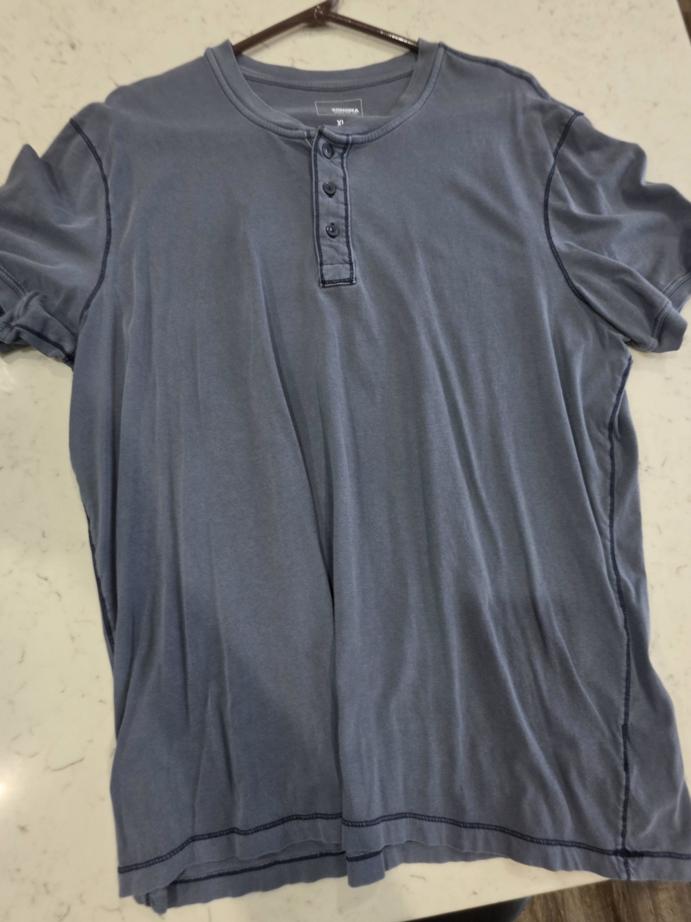 Sonoma Slate Blue Short-Sleeve Henley